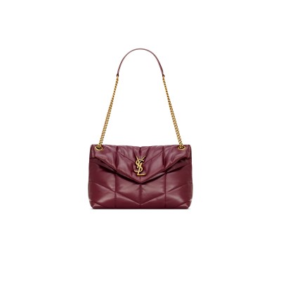 YSL PUFFER SMALL IN SHINY LEATHER 577476AAFE16593 (29*17*11cm)